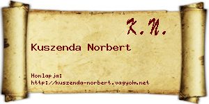 Kuszenda Norbert névjegykártya