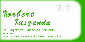 norbert kuszenda business card